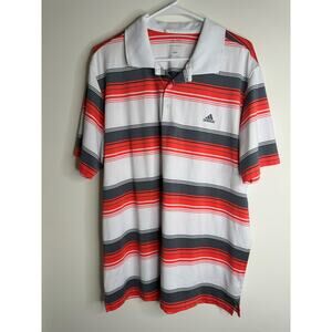 Adidas Pure Motion Mens XL Striped Short Sleeve Golf Polo Shirt